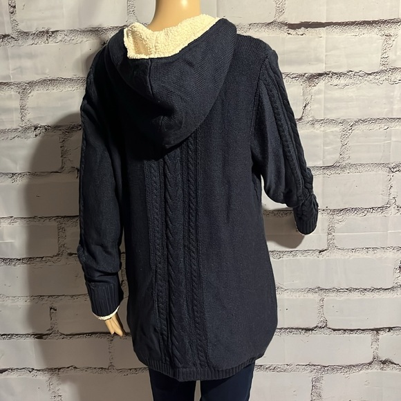 L.L. Bean Navy Blue Cardigan With Toggle Buttons Size Large - Picture 3 of 7